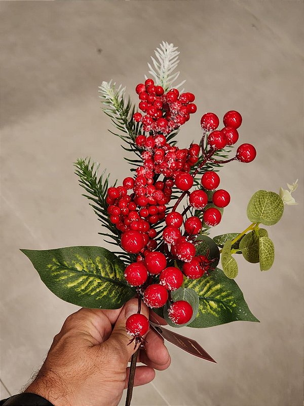 GALHO DECORATIVO MIX DE BERRY 35CM - PRÉ VENDA 2026