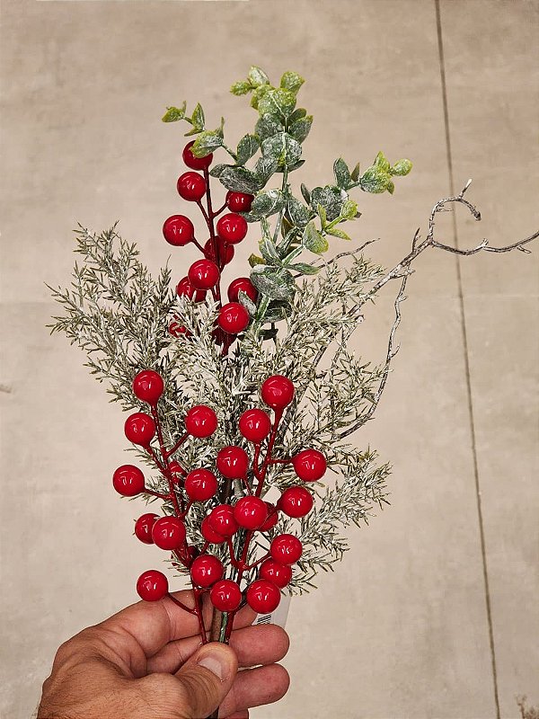 GALHO DECORATIVO BERRY 58CM - PRÉ VENDA 2026
