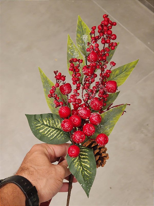 GALHO DECORATIVO BERRY 40CM - PRÉ VENDA 2026