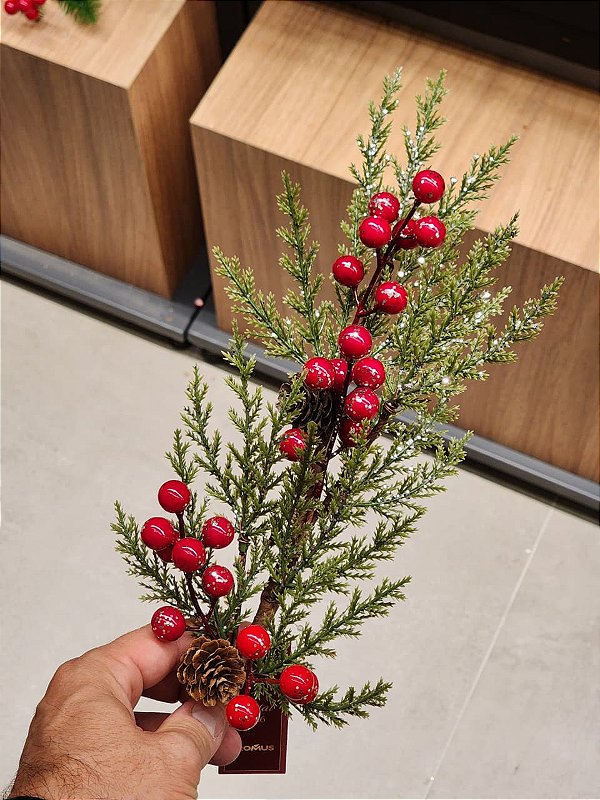 GALHO DECORATIVO BERRY 46CM - PRÉ VENDA 2026