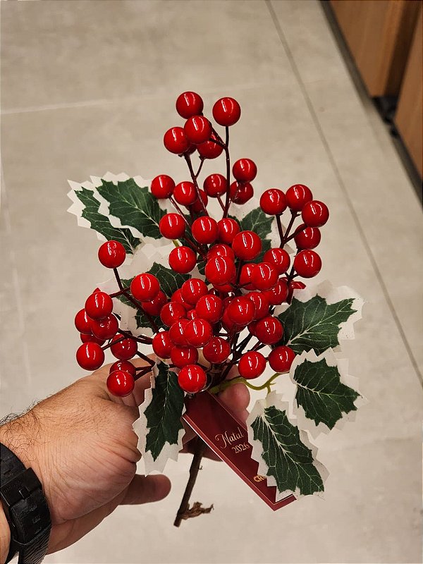 GALHO DECORATIVO BERRY 33CM - PRÉ VENDA 2026