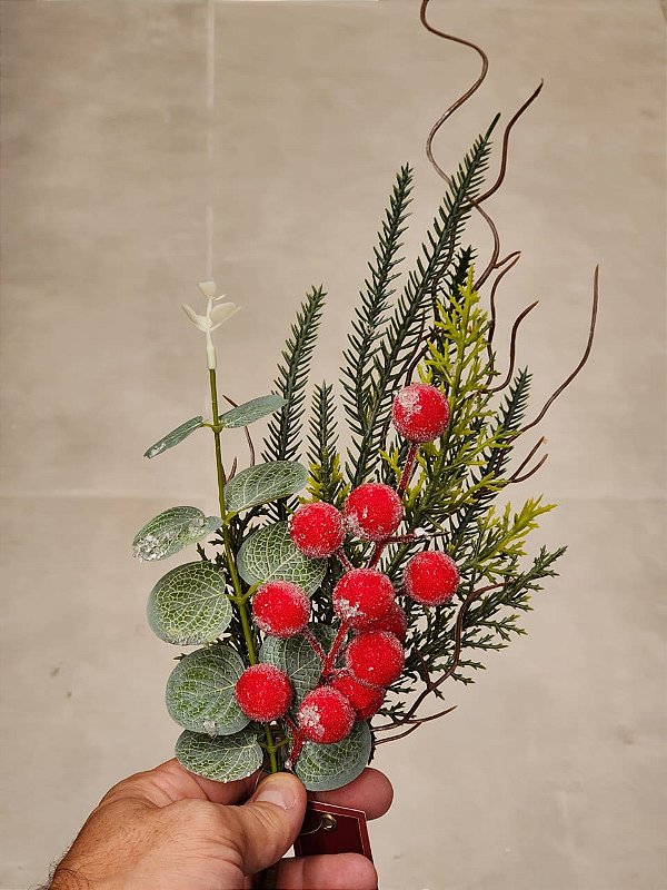 GALHO DECORATIVO BERRY 42CM - PRÉ VENDA 2026
