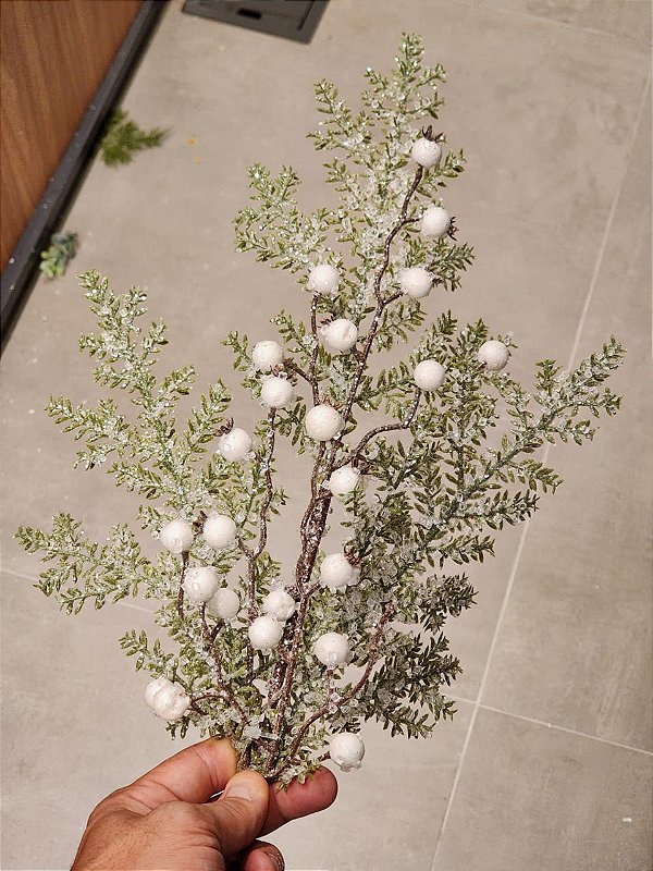 GALHO DECORATIVO BERRY NEVADO 70CM - PRÉ VENDA 2026