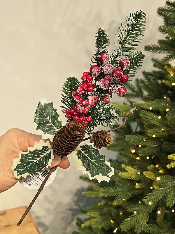GALHO DECORATIVO BERRY 32CM