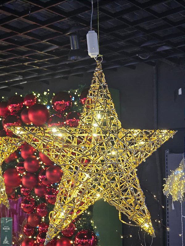 ESTRELA DE LED ARAMADA 50CM 40 LEDS WARM BIVOLT - PRÉ VENDA 2026