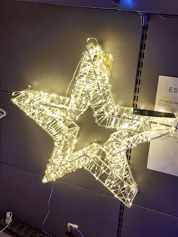 ESTRELA DE LED ARAMADA 50CM WARM USO INTERNO E EXTERNO BIVOLT - PRÉ VENDA 2026