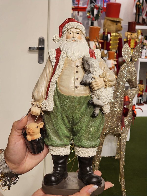 PAPAI NOEL FAZENDEIRO COM BALDE 31CM - PRÉ VENDA 2026