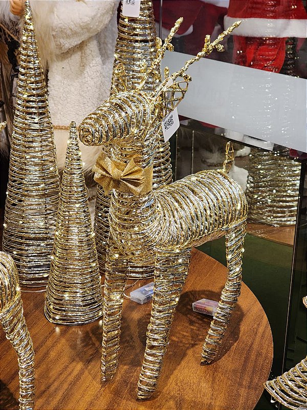 RENA ARAMADA DOURADA COM LED WARM 60CM - PRÉ VENDA 2026