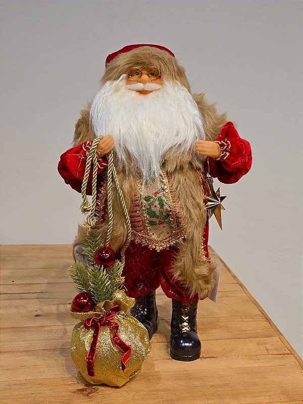 PAPAI NOEL EM PÉ VERMELHO 45CM