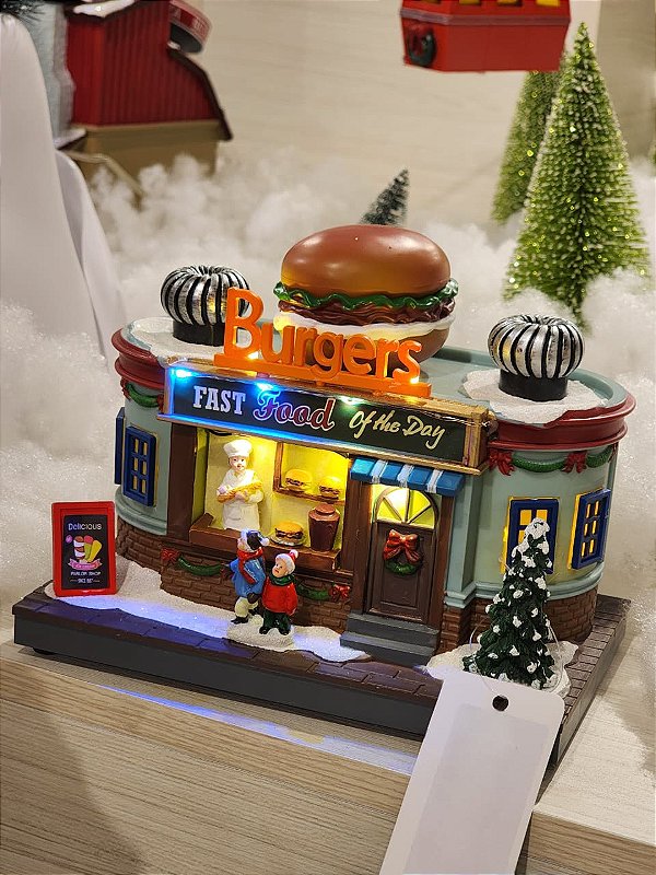 CENÁRIO VILA NATALINA LOJA DE HAMBURGUER 15CM - PRÉ VENDA 2026