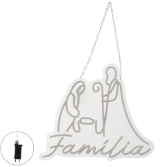 PLACA NEON WARM FAMÍLIA EM ACRÍLICO 44CM BIVOLT - PRÉ VENDA 2026