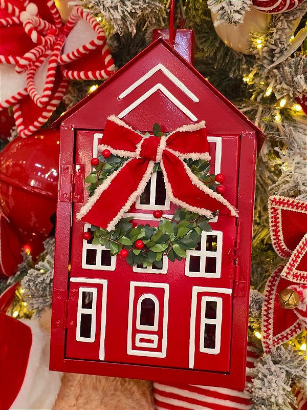 CASA NATALINA EM METAL 32,5CM - PRÉ VENDA 2026