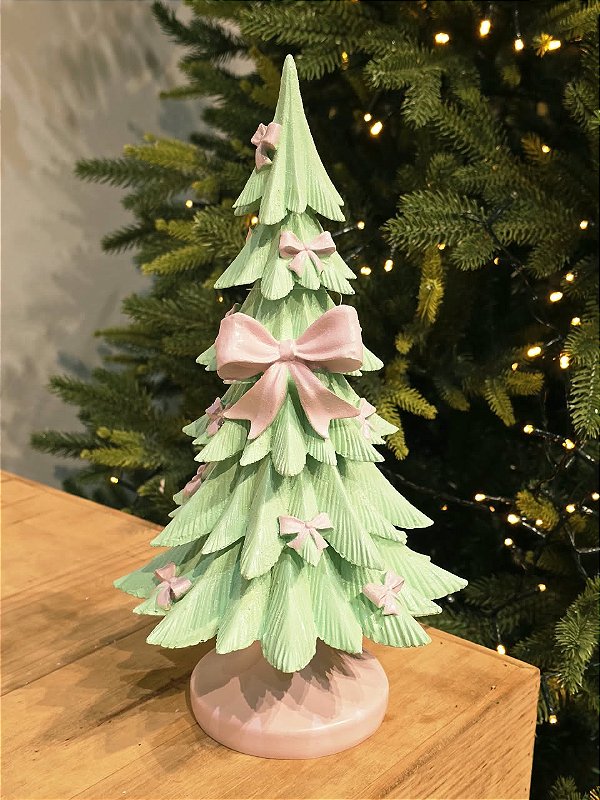 ÁRVORE EM RESINA COM LAÇO CANDY 31,5CM