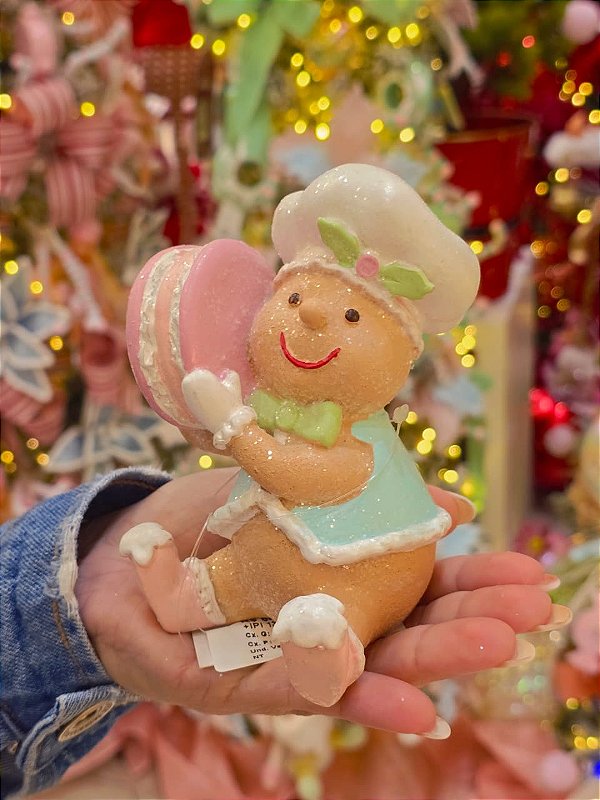 BONECO GINGERBREAD EM RESINA CANDY 12,5CM - PRÉ VENDA 2026