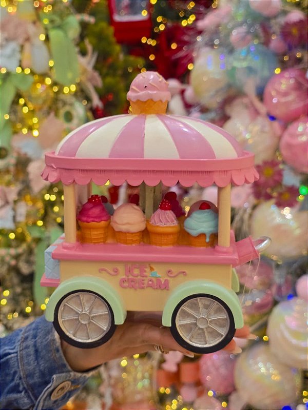 CARRINHO DE SORVETE EM RESINA CANDY 20CM - PRÉ VENDA 2026