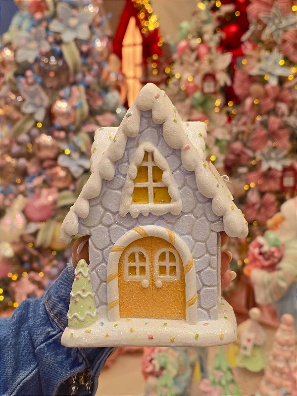 CASA GINGERBREAD EM RESINA CANDY 17,5CM - PRÉ VENDA 2026