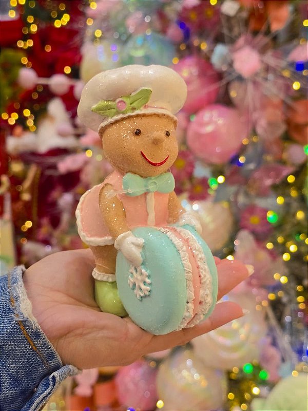 BONECO GINGERBREAD EM RESINA CANDY 14CM - PRÉ VENDA 2026