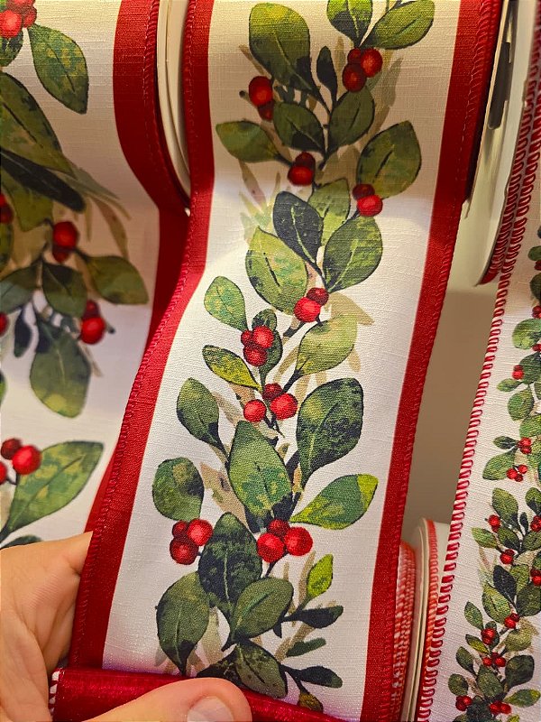 FITA ARAMADA DUPLA FACE VELUDO BERRY 10CM - PRÉ VENDA 2026