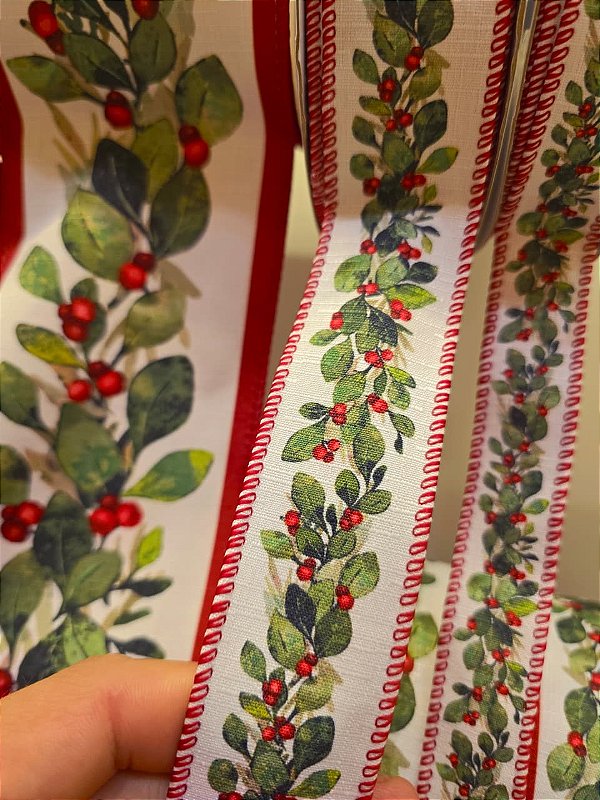 FITA ARAMADA DUPLA FACE VELUDO BERRY 3,8CM - PRÉ VENDA 2026