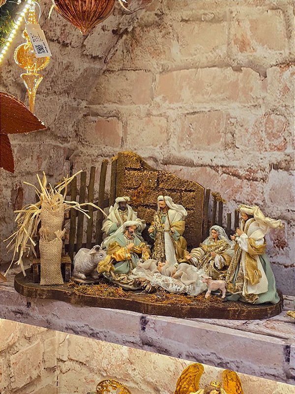 PRESÉPIO DE LUXO LINHA SACRA VERDE E DOURADO - PRÉ VENDA 2026