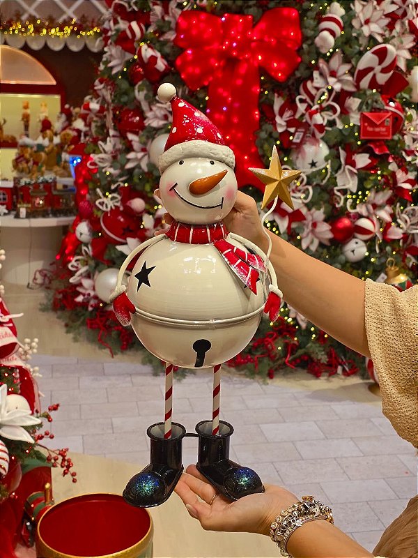 BONECO DE NEVE EM METAL 45,5CM - PRÉ VENDA 2026