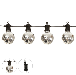 PISCA CORDÃO 10 BOLAS PRATA DE LED WARM COM EMENDA BIVOLT 5 METROS - PRÉ VENDA 2026