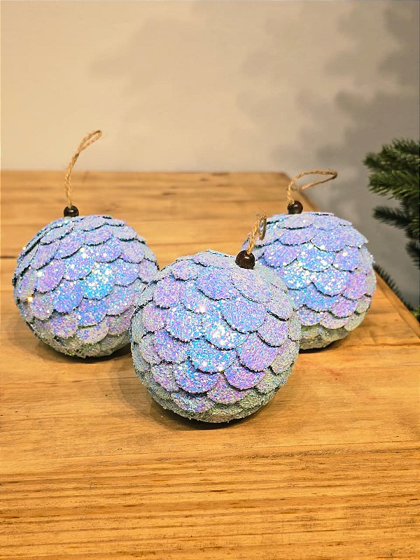 BOLA PINHA FURTA-COR 10CM COM 3 UNIDADES