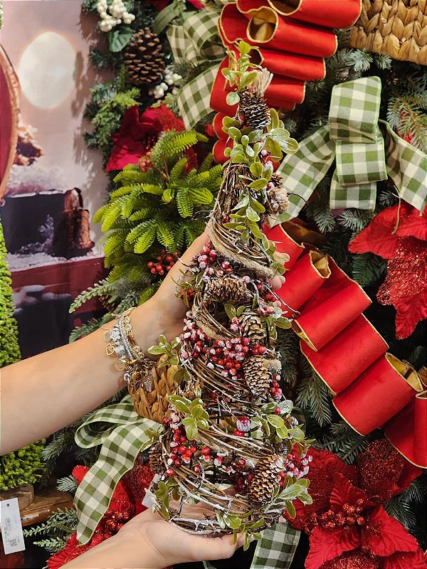 ÁRVORE CONE DECORADA 40CM - PRÉ VENDA 2026
