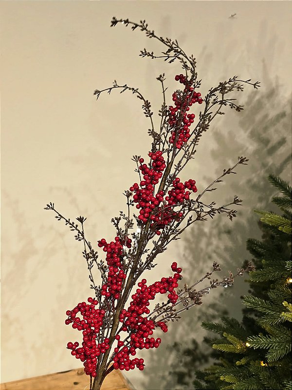 GALHO DECORATIVO BERRY BRILHO 90CM