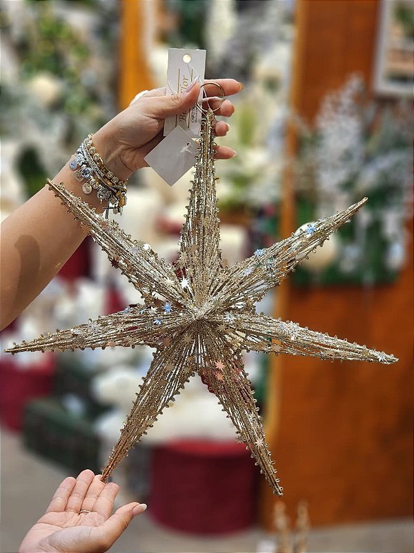 ESTRELA ARAMADA CHAMPANHE 40CM - PRÉ VENDA 2026