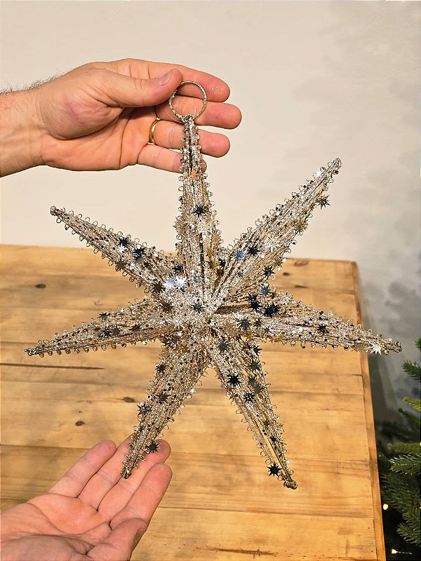ESTRELA ARAMADA CHAMPANHE 30CM