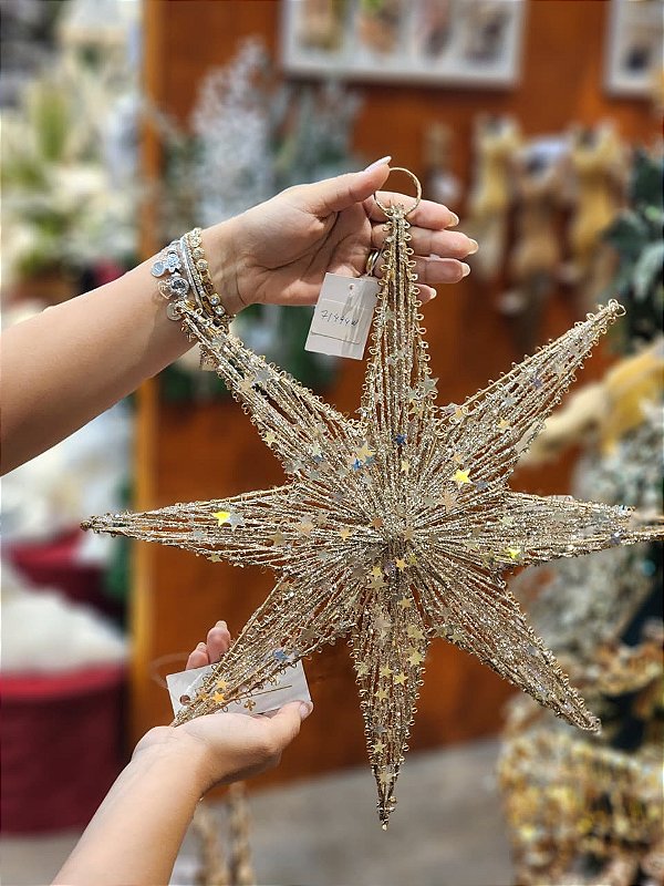 ESTRELA ARAMADA CHAMPANHE 20CM - PRÉ VENDA 2026