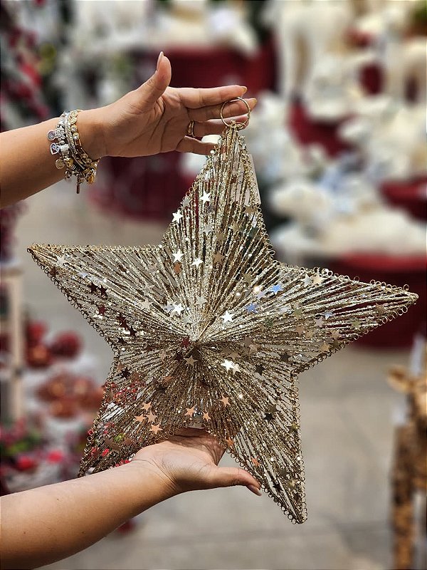 ESTRELA ARAMADA CHAMPANHE 40CM - PRÉ VENDA 2026