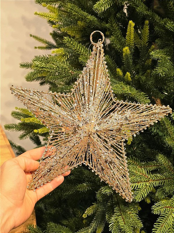 ESTRELA ARAMADA CHAMPANHE 30CM