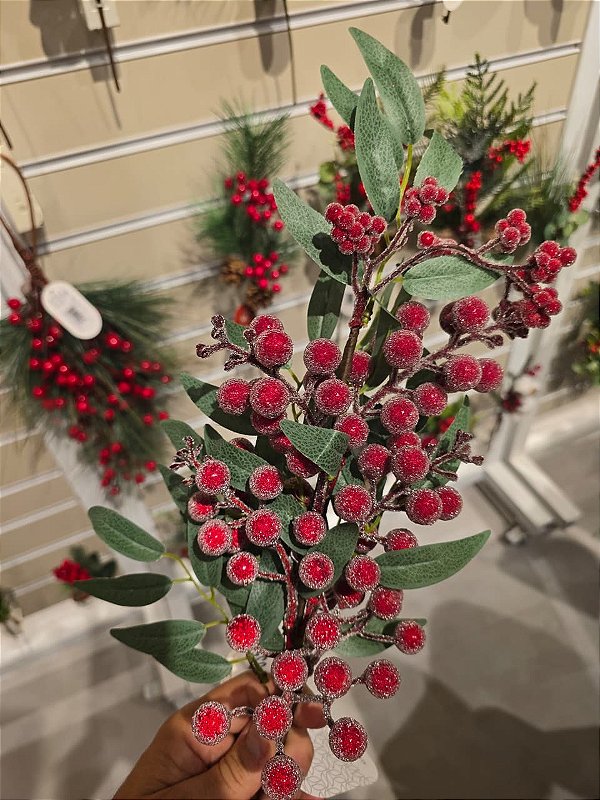 GALHO DECORATIVO BERRY 58CM - PRÉ VENDA 2026