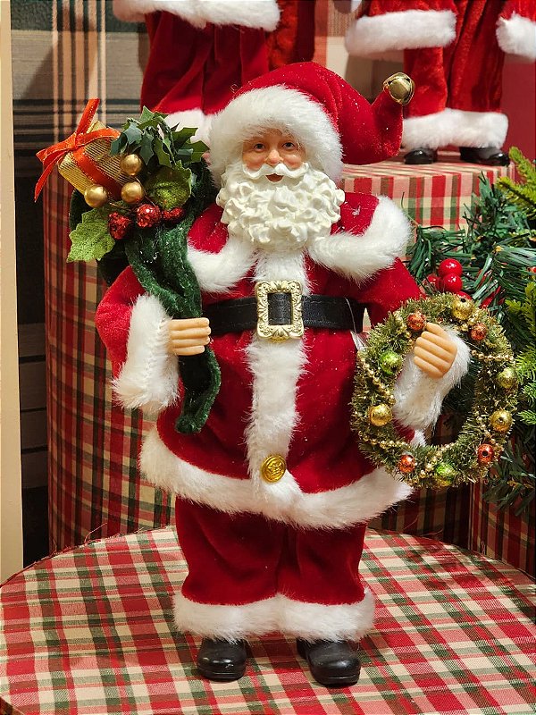 PAPAI NOEL COLECIONÁVEL TRADICIONAL 30CM - PRÉ VENDA 2026