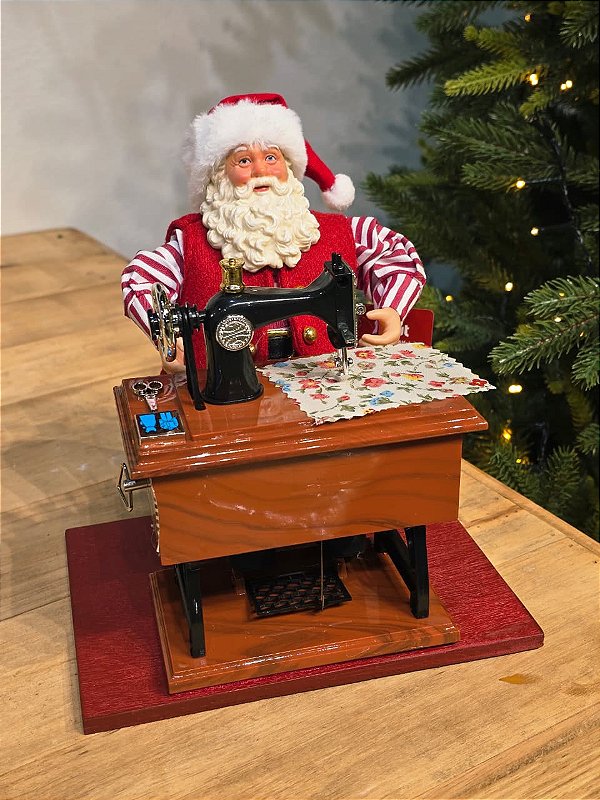 PAPAI NOEL COLECIONÁVEL COSTUREIRO 23CM