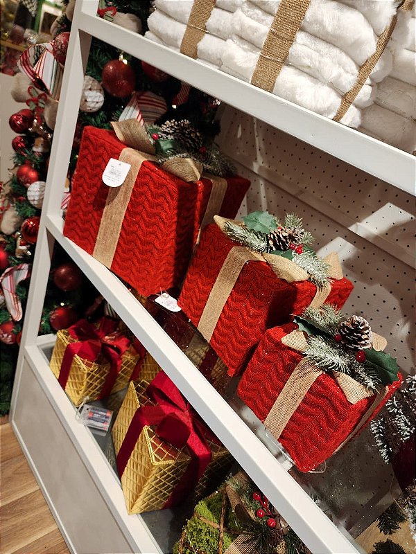 TRIO DE CAIXA DE PRESENTE COM LED WARM VERMELHA - PRÉ VENDA 2026