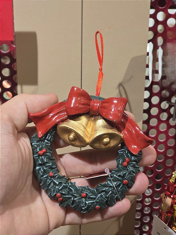 PENDENTE DECORADO GUIRLANDA COM SINOS 10,3CM - PRÉ VENDA 2026