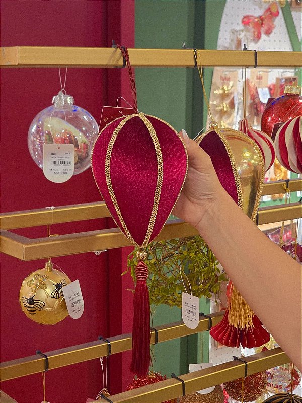 PENDENTE DECORADO BALÃO VERMELHO 30CM - PRÉ VENDA 2026