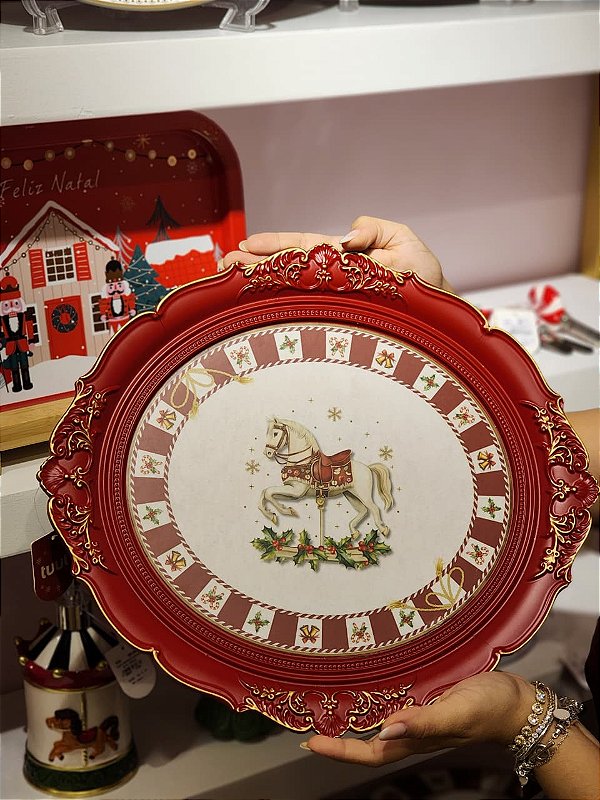 BANDEJA DECORADA CAVALINHO 38CM - PRÉ VENDA 2026