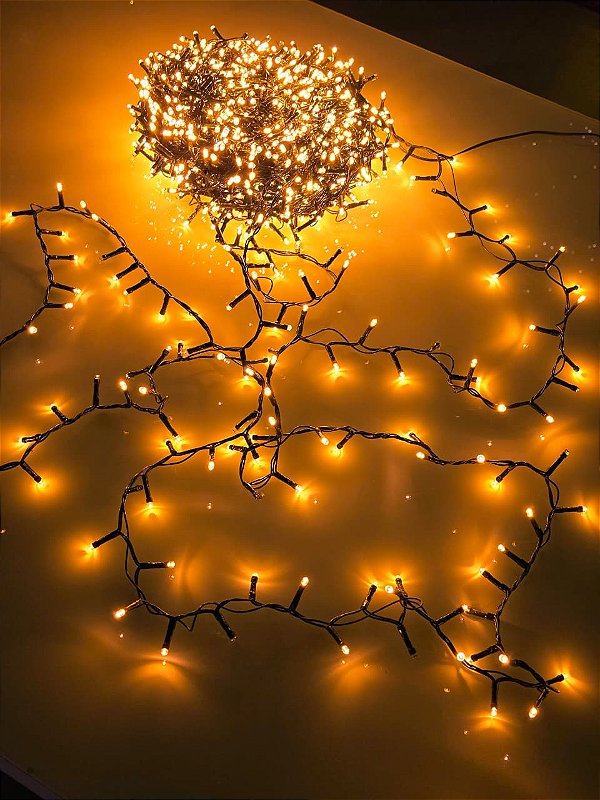PISCA FESTÃO 1600 LEDS 50 METROS AMBAR COM STROBO BIVOLT USO INTERNO E EXTERNO - PRÉ VENDA 2026