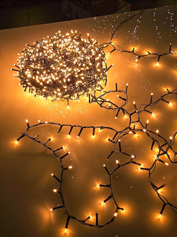PISCA FESTÃO 500 LEDS 10 METROS AMBAR COM STROBO BIVOLT USO INTERNO E EXTERNO - PRÉ VENDA 2026