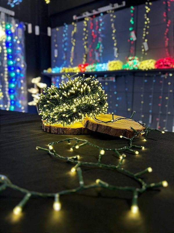PISCA FESTÃO 1500 LEDS 40 METROS WARM COM STROBO WARM NOVO FIO VERDE BIVOLT USO INTERNO E EXTERNO - PRÉ VENDA 2026