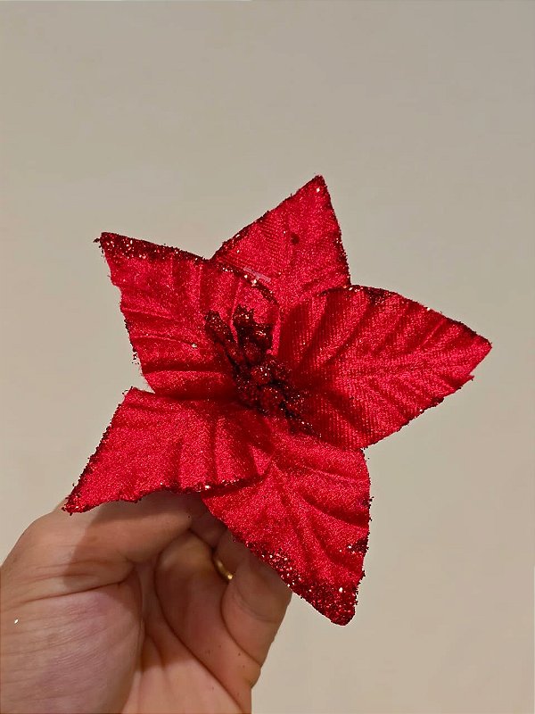 FLOR ARAMADA MINI VERMELHA 14CM