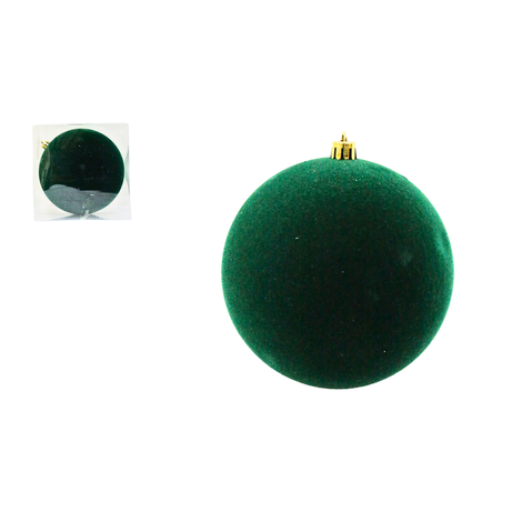 BOLA VELUDO VERDE 12CM UNITÁRIA