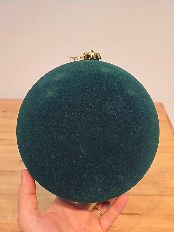 BOLA VELUDO VERDE 20CM UNITÁRIA