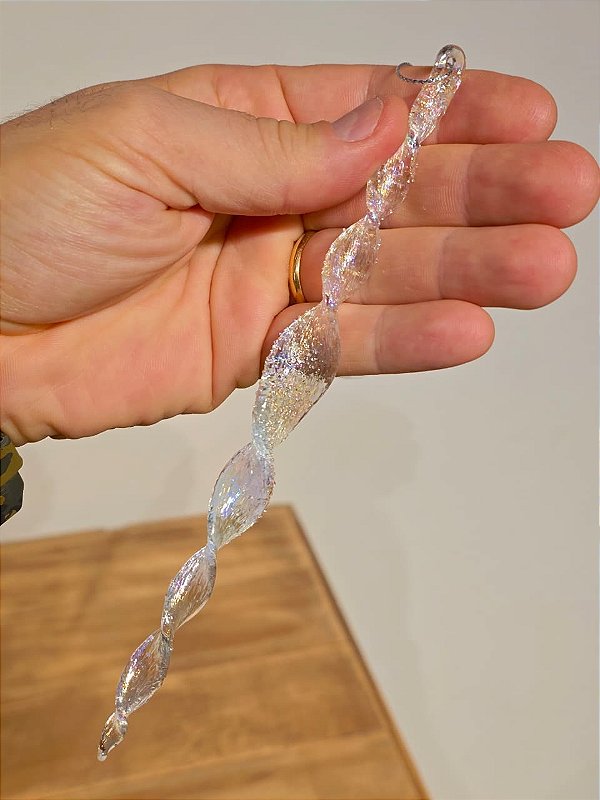 PENDENTE DE VIDRO IRIDESCENTE 20CM