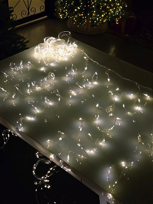 CORTINA FIO DE FADA 3X1 METRO COM 800 LEDS WARM BIVOLT