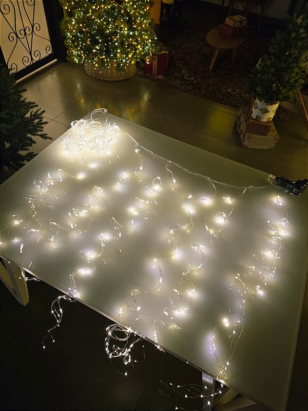 CORTINA FIO DE FADA 3X2 METRO COM 1600 LEDS WARM BIVOLT